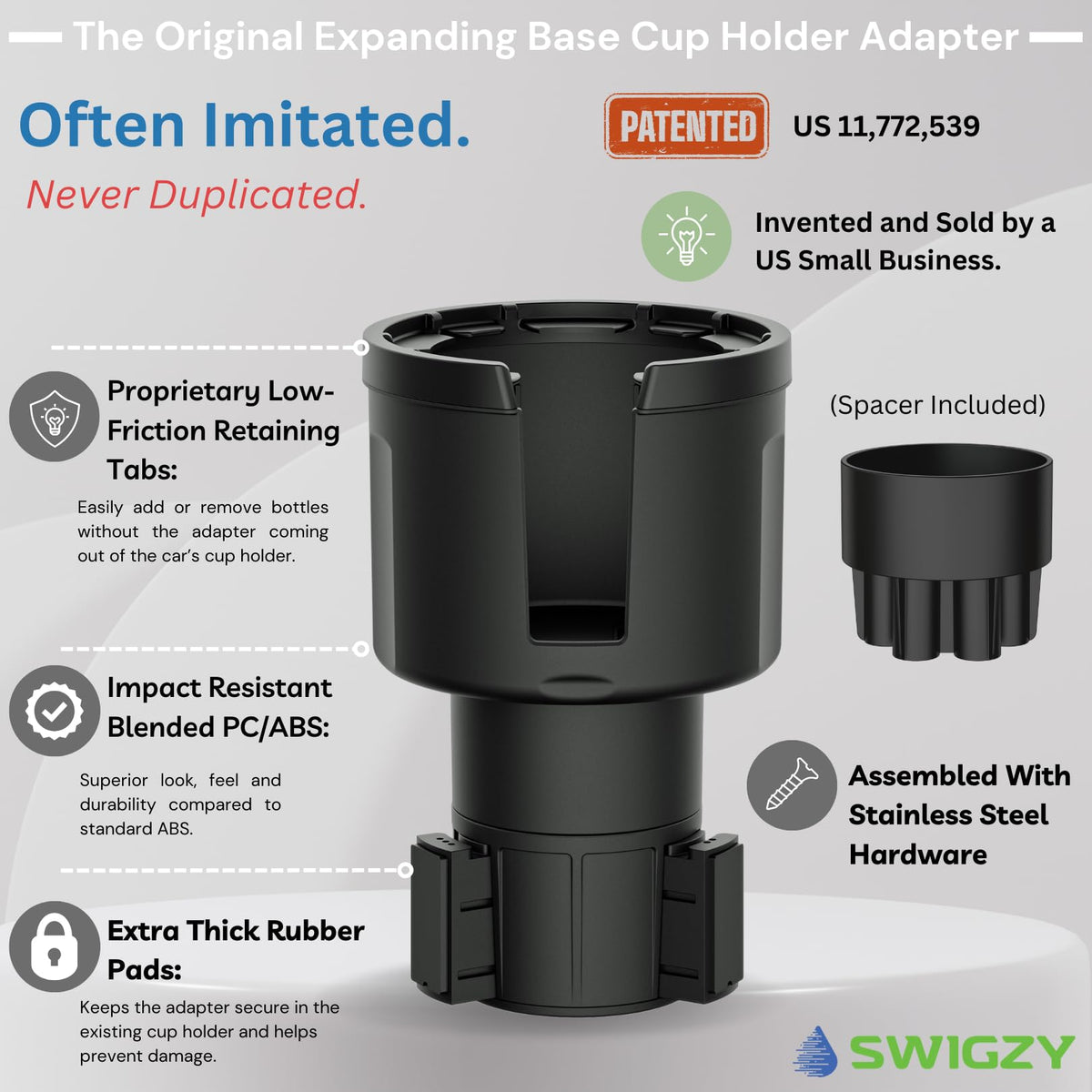Swigzy Car Cup Holder Expander Adapter for Large Water Bottles