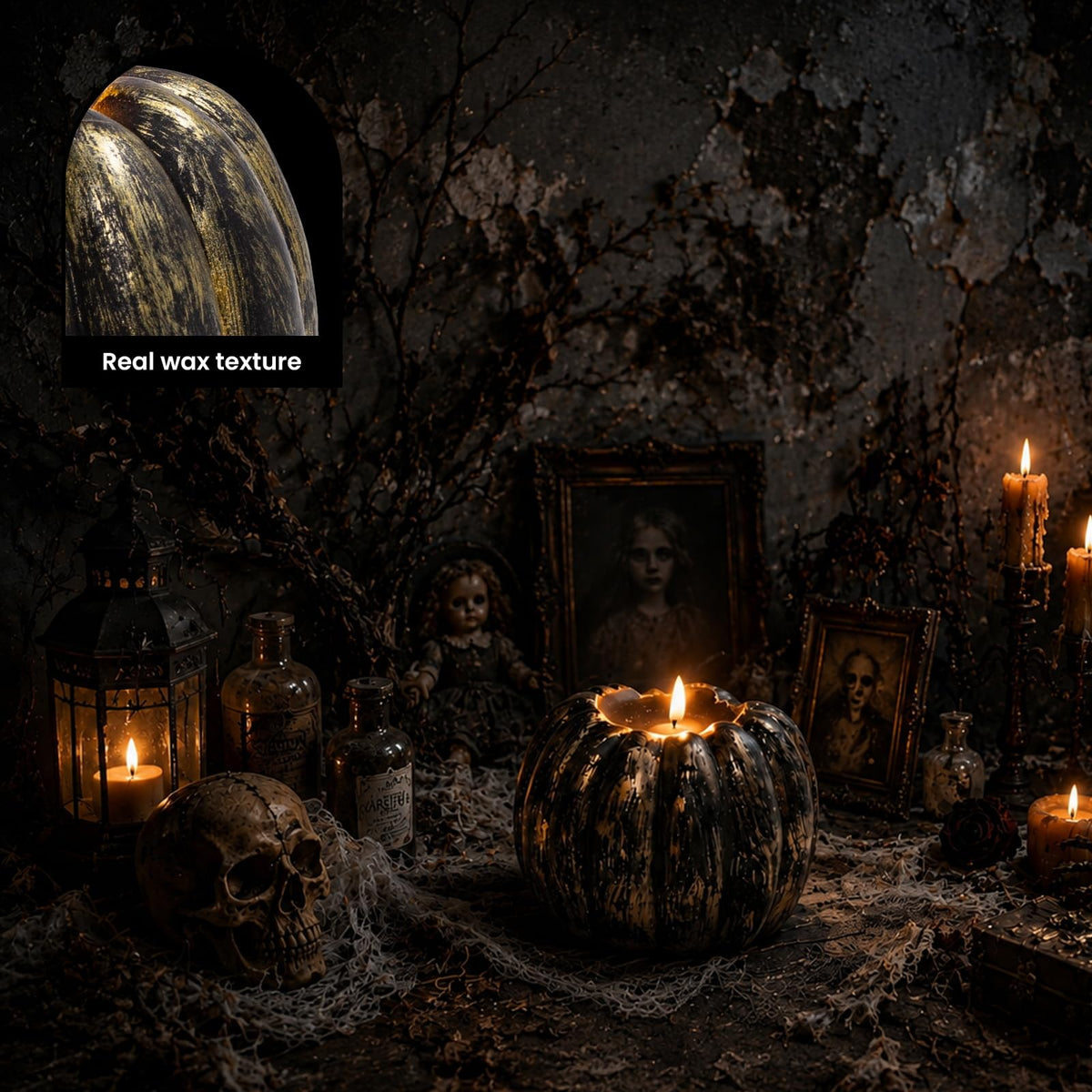 Fall Decor, Fall Decorations for Home - Flameless Pumpkin Candle with Timer Remote - Room Bedroom Table Farmhouse Decor for Halloween, Thanksgiving, Orange+white