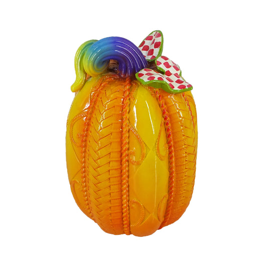 8 Inch Resin Pumpkin Statue, Halloween Fall Decor | Handmade Resin, Thanksgiving Centerpiece, Halloween Tabletop, Mantle & Bookshelf Decor