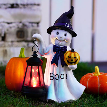 Halloween Decoration Ghost Solar Statue Outdoor - Cute Halloween Decor for Garden Home Patio Balcony : Unique Gifts for Holiday Decorations