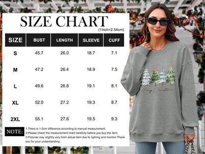Christmas Shirts For Women Merry Christmas Graphic Crewneck Sweatshirt Tops