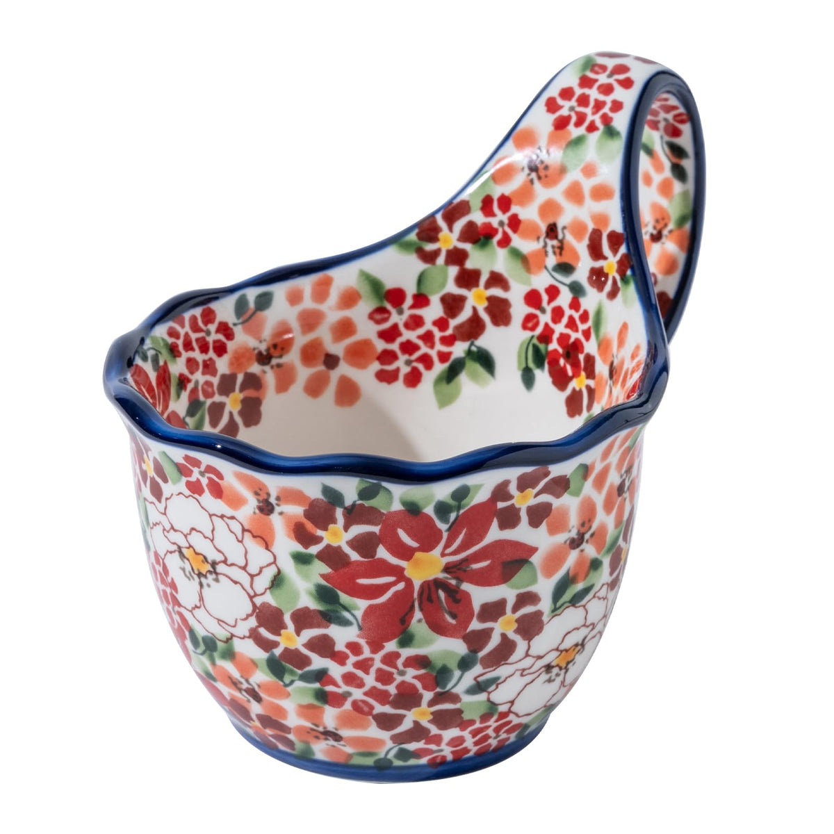 Alma Handpainted Microwavable Soup Bowl with Loop Handle 18.6Oz, Cereal Bowl with Handle