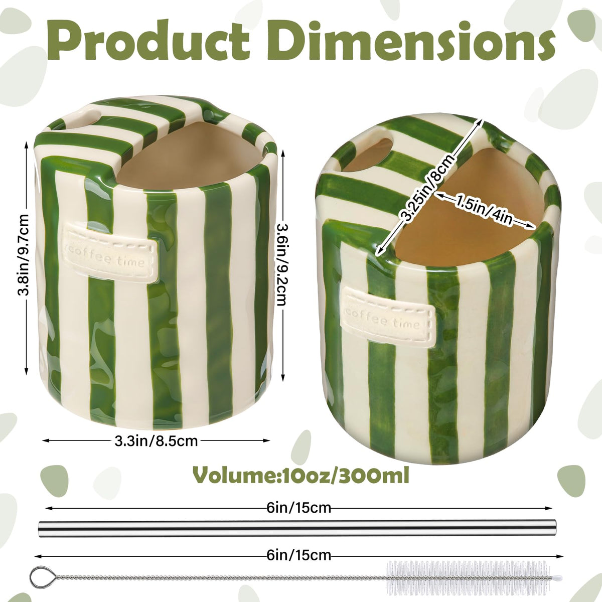 2 Pack Ceramic Mug with Sip Hole,