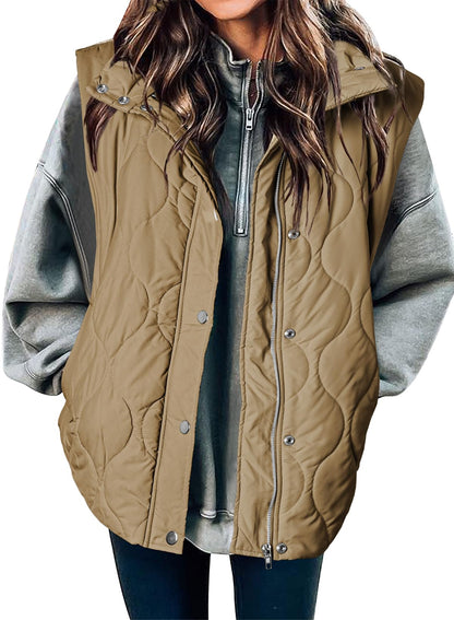 EVALESS Womens Lightweight Cropped Puffer Vest