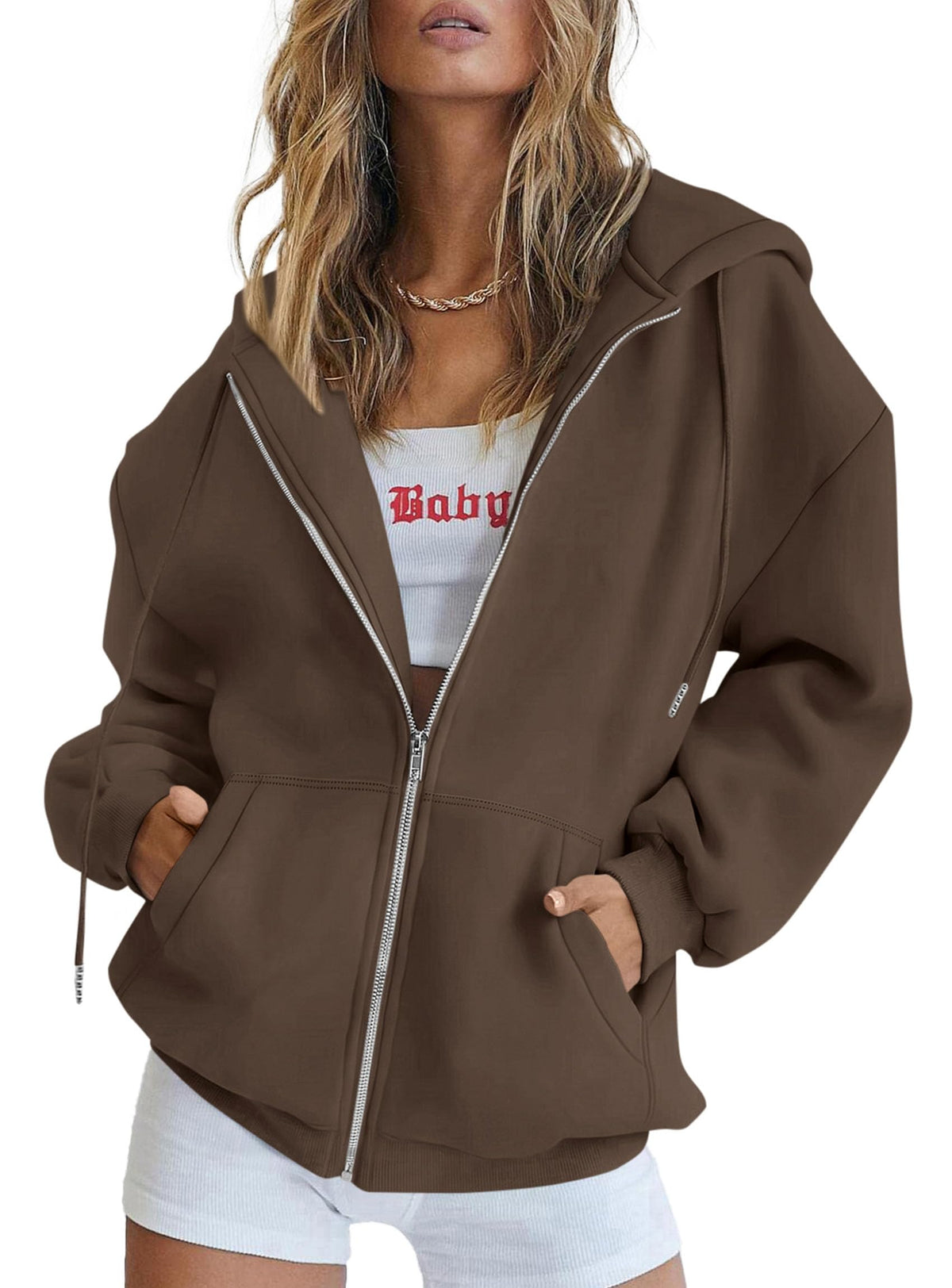 PRETTYGARDEN Women's Fall Zip Up Hoodies Sweatshirts