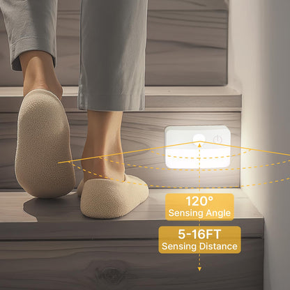 Guankai 8 Pack Motion Sensor Stair Light for Indoor, Battery Operated