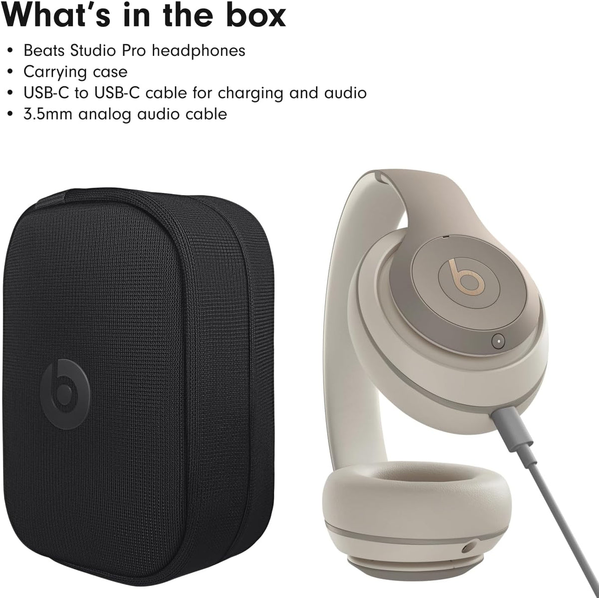 Beats Studio Pro Premium Wireless Over-Ear Headphones- Up to 40-Hour Battery Life, Active Noise Cancelling, Great for Travel & Commuting, USB-C Lossless Audio, Apple & Android Compatible -Black