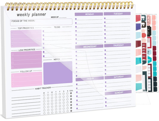 Thboxes Weekly Desk Planner, 8.5x11 In To Do List Notepad, 52 Sheets