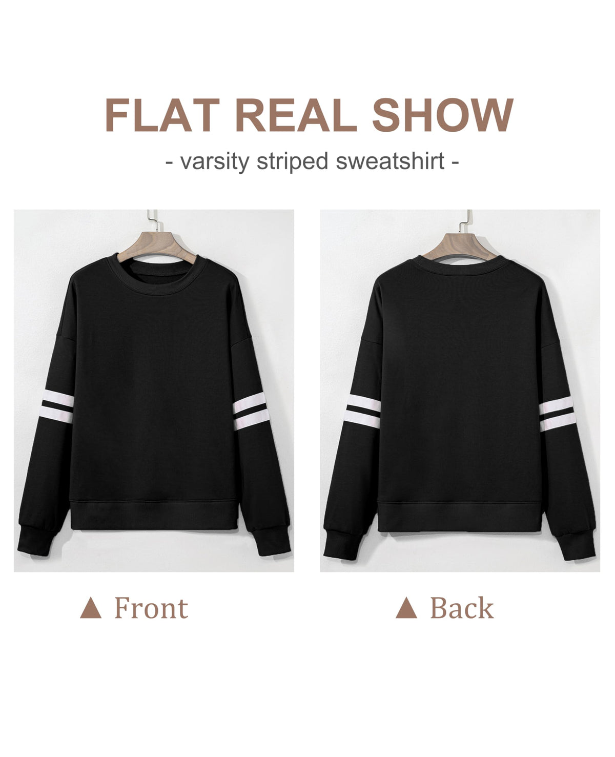 Selink Womens Varsity Striped Oversized Sweatshirt Crewneck Long Sleeve Casual Fashion Pullover Top Fall Outfits