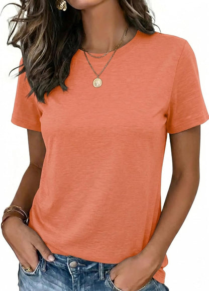 Zeagoo Womens Tshirt Short Sleeve Summer Tops Crewneck Casual Basic Tee Shirts Spring Clothes Trendy Outfit