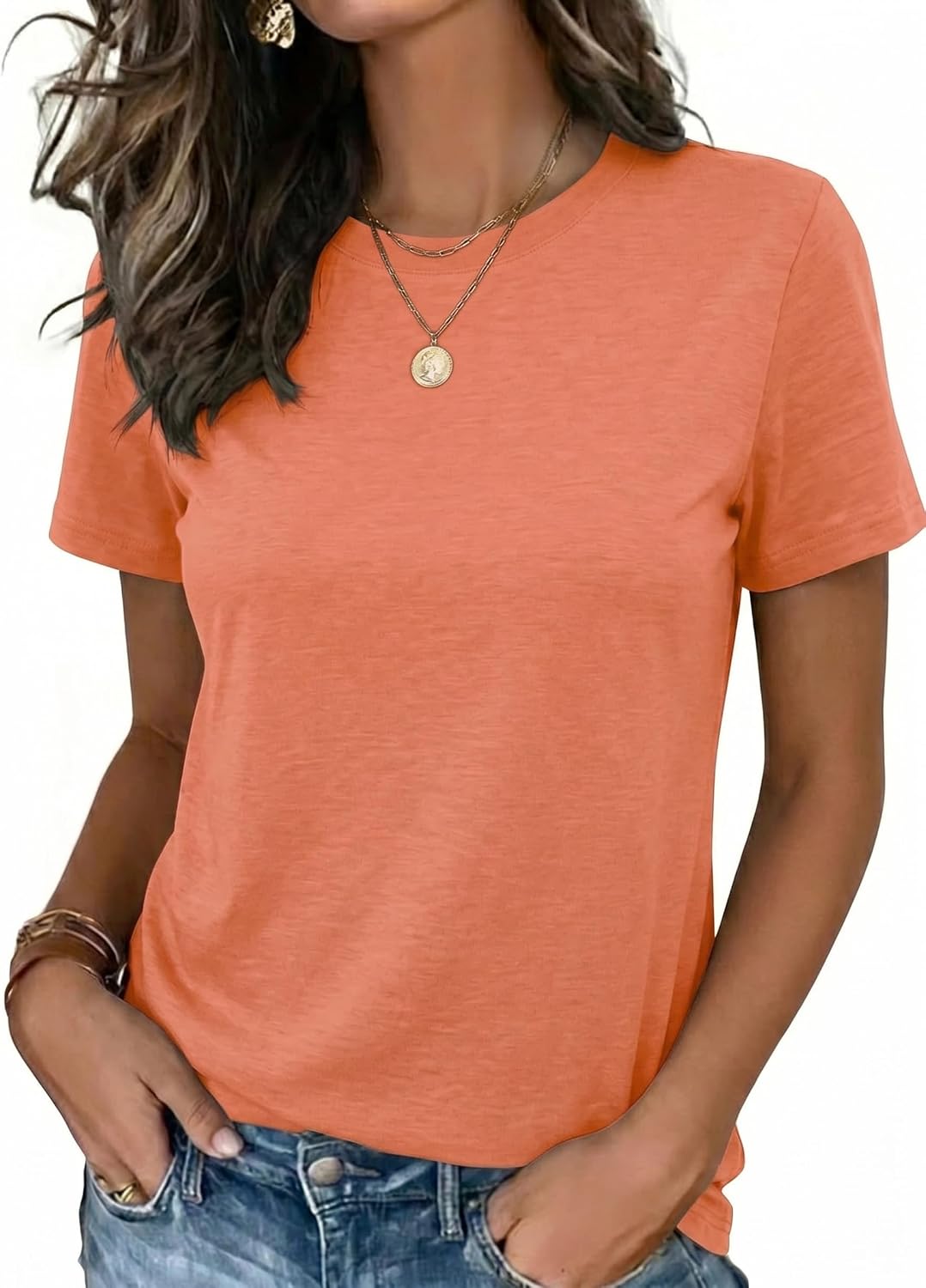 Zeagoo Womens Tshirt Short Sleeve Summer Tops Crewneck Casual Basic Tee Shirts Spring Clothes Trendy Outfit