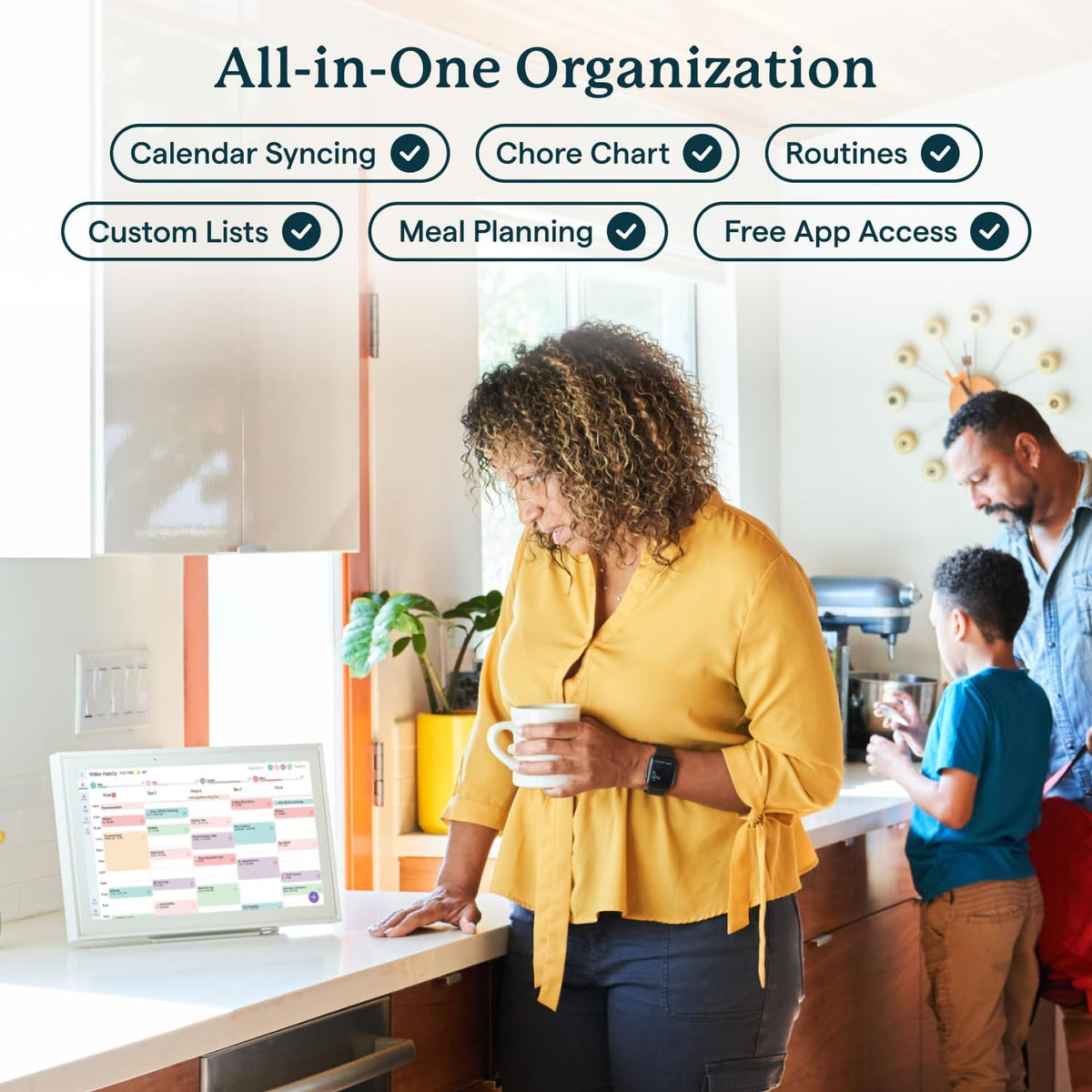 Skylight Calendar: 15-Inch Wall Planner Digital Calendar & Chore Chart, Smart Touchscreen Interactive Display