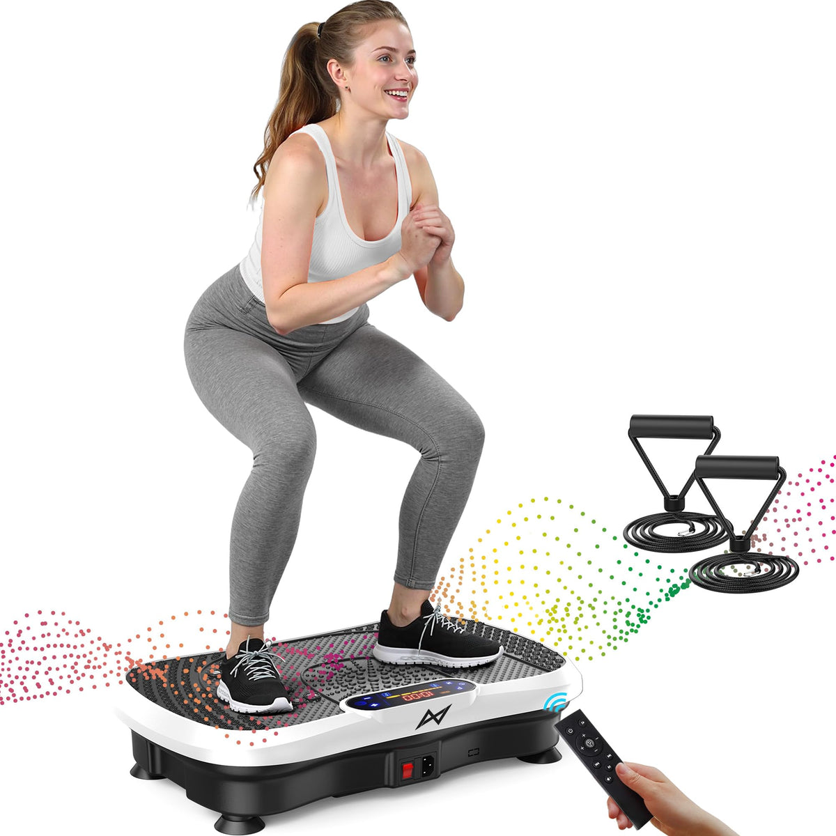Axv Vibration Plate Fitness Platform Exercise Machine Vibrating Shaking Full Body Shaker Workout Vibrate Stand Shake Board Sport for Weight Loss Fat Burner for Gym Home Office