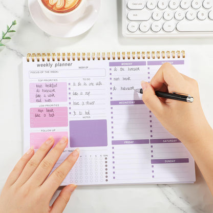 Thboxes Weekly Desk Planner, 8.5x11 In To Do List Notepad, 52 Sheets