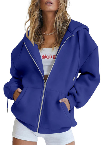 PRETTYGARDEN Women's Fall Zip Up Hoodies Sweatshirts