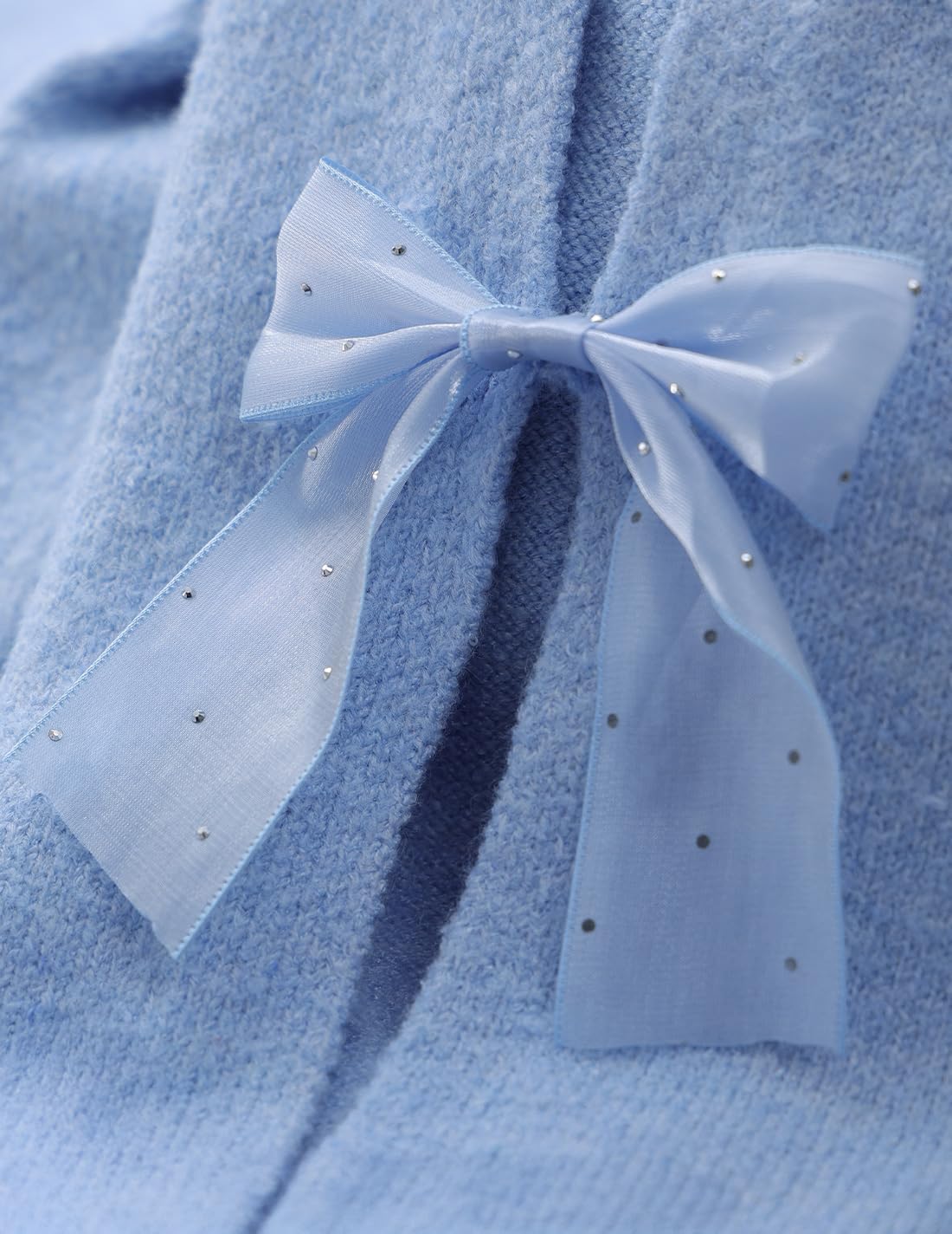 ZESICA Cute Bow Long Sleeve Oversized Sweaters