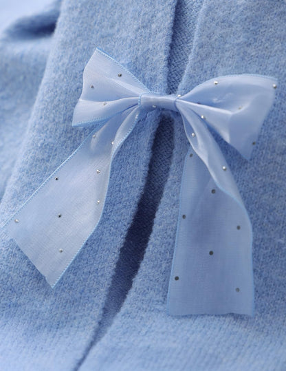 ZESICA Cute Bow Long Sleeve Oversized Sweaters
