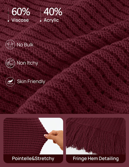 MEROKEETY Women's Fall Fashion Crochet Fringe Sweater Tops Boho Pullover