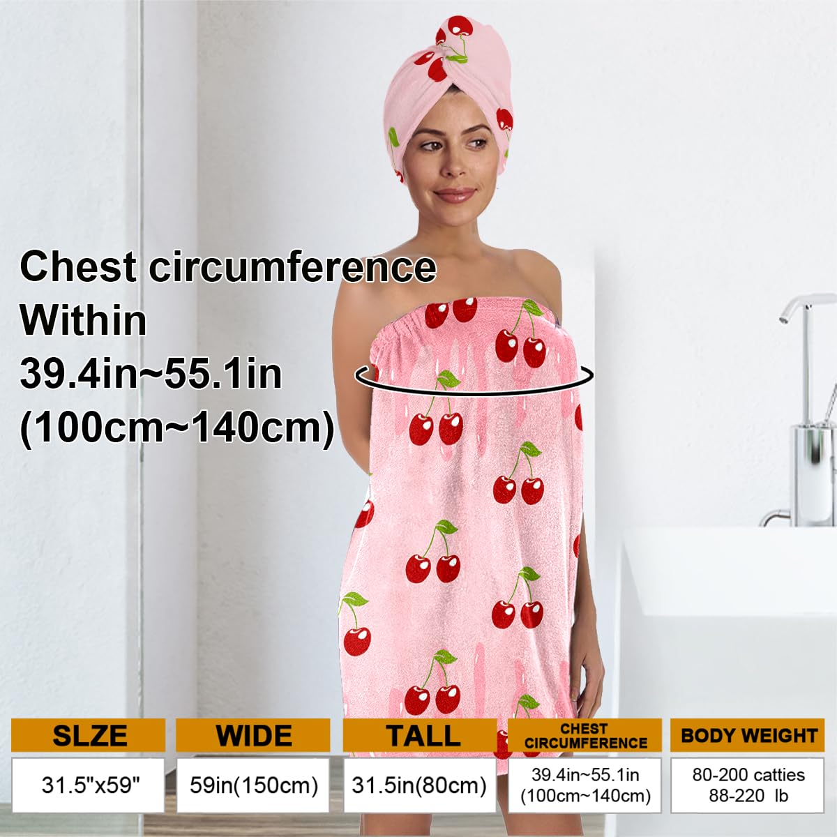 Bath Wrap and Hair Drying Towel Set – Microfiber Quick Dry