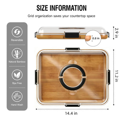 Renmxj Portable Charcuterie Boards with Lid, Cheese, Veggie & Snack Tray