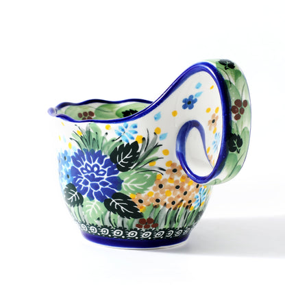 Alma Handpainted Microwavable Soup Bowl with Loop Handle 18.6Oz, Cereal Bowl with Handle