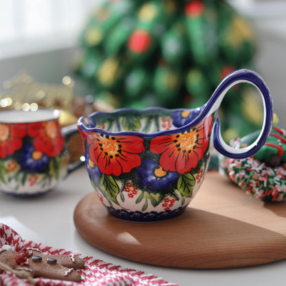 Alma Handpainted Microwavable Soup Bowl with Loop Handle 18.6Oz, Cereal Bowl with Handle