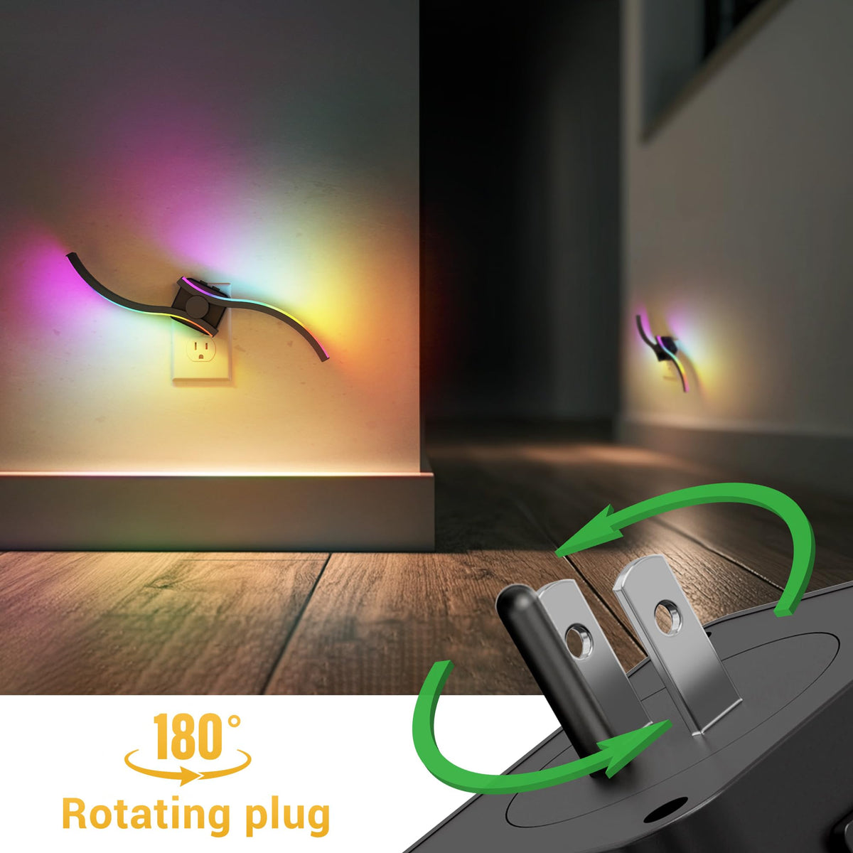 L LOHAS LED Night Light, Modern Night Lights Plug into Wall | 2 Pack
