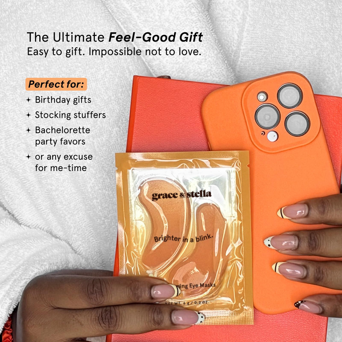 grace & stella New Brightening Eye Patches for Dark Circles (24 Pairs) - Vitamin C Under Eye Patches for Puffiness