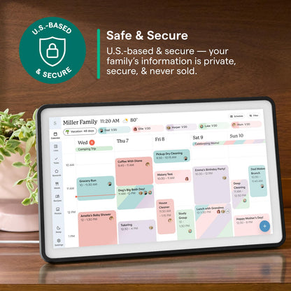 Skylight Calendar: 15-Inch Wall Planner Digital Calendar & Chore Chart, Smart Touchscreen Interactive Display