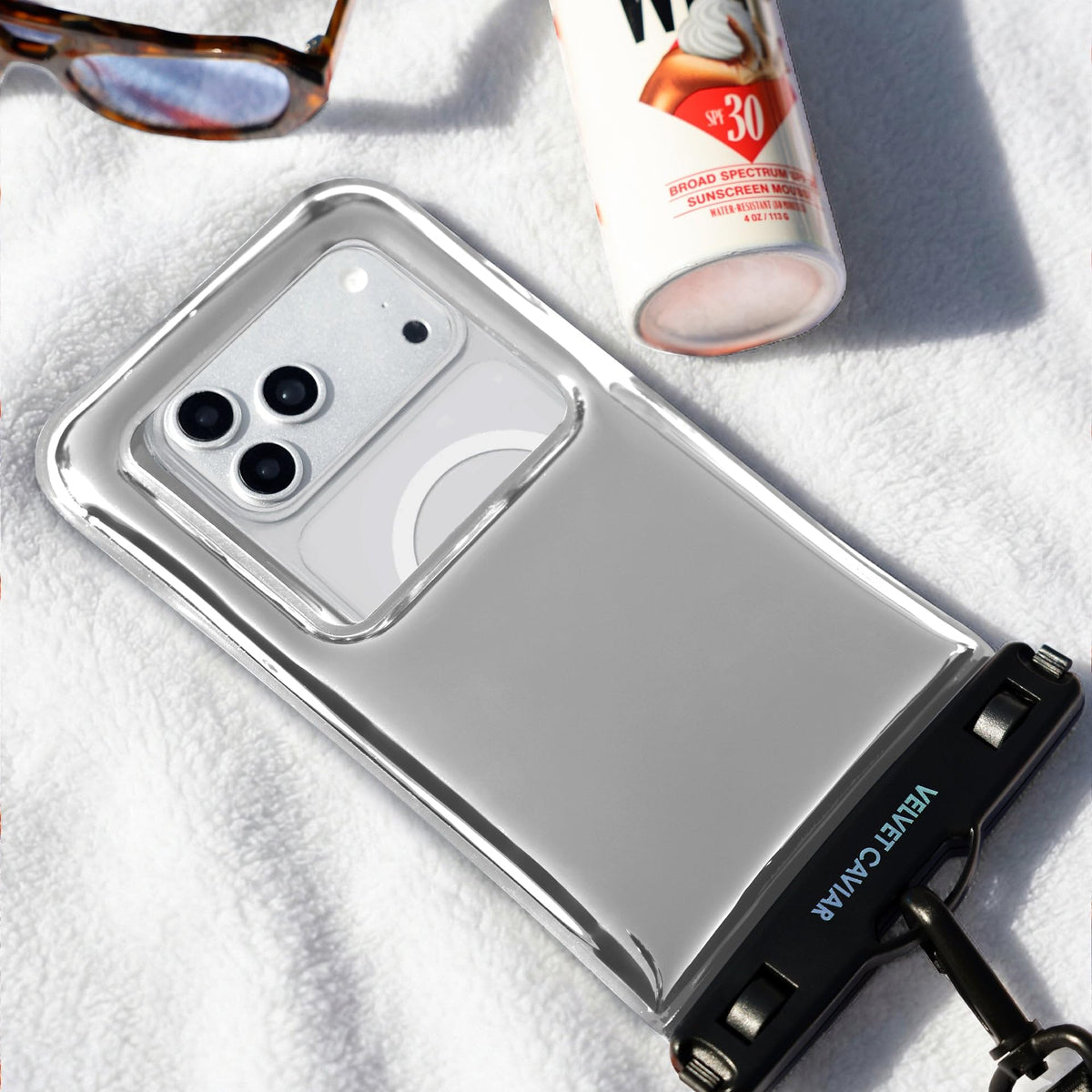 VELVET CAVIAR Waterproof Phone Pouch with Lanyard