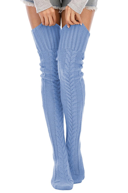 Leoparts Women's Cable Knit Thigh High Socks Over Knee Leg Warmer Stockings