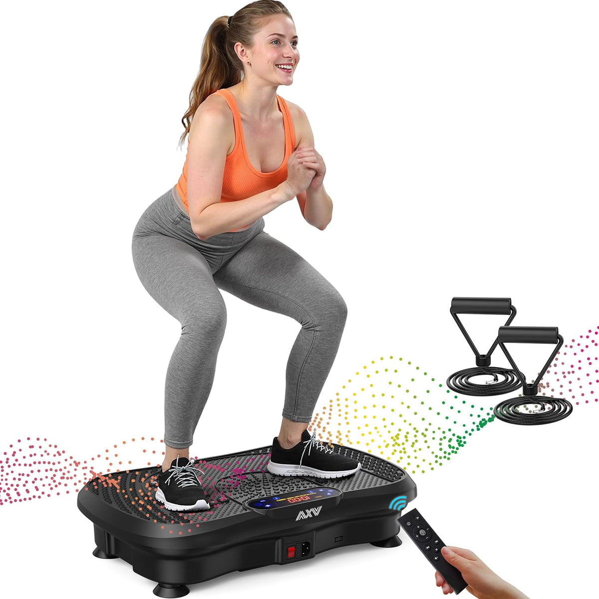 Axv Vibration Plate Fitness Platform Exercise Machine Vibrating Shaking Full Body Shaker Workout Vibrate Stand Shake Board Sport for Weight Loss Fat Burner for Gym Home Office