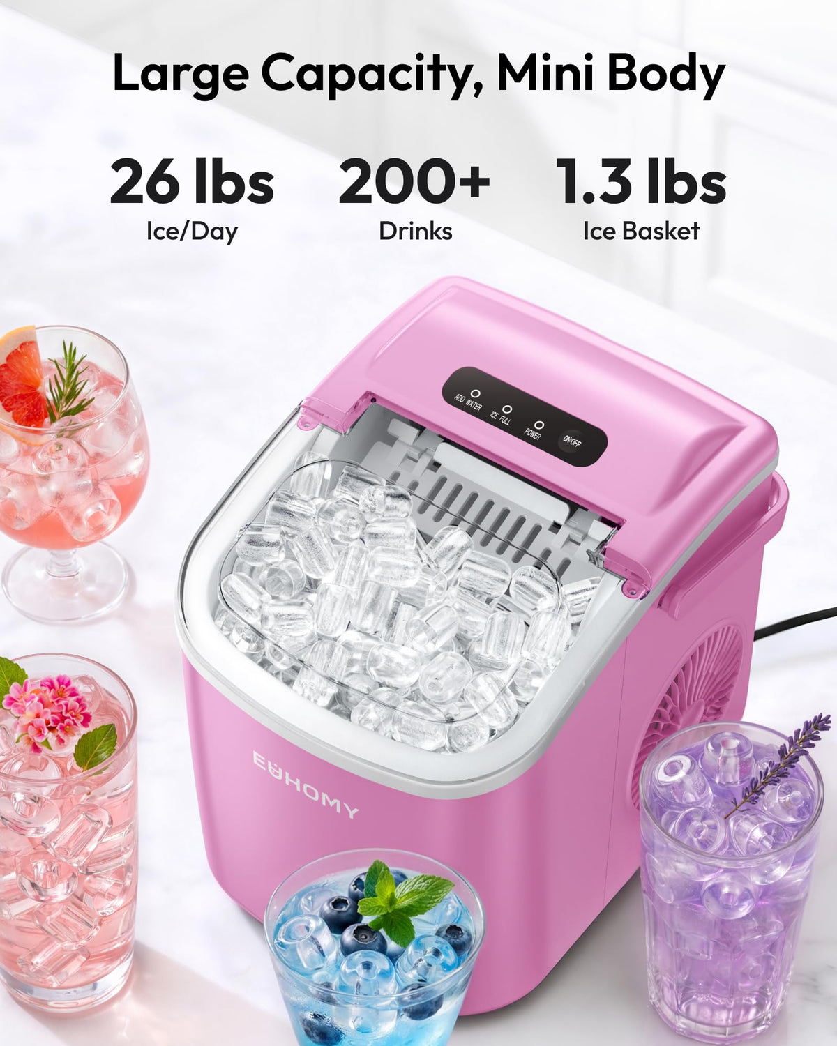 Euhomy Countertop Ice Maker Machine with Handle