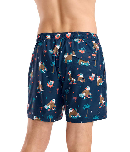 Tipsy Elves Men's Usa Swimming Trunks 7'' Inseam 4 Way Stretch Fabric W/Mesh Liner Swim Trunks for Men Bathing Suit