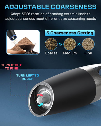 Xinxu Gravity Electric Pepper and Salt Grinder Set
