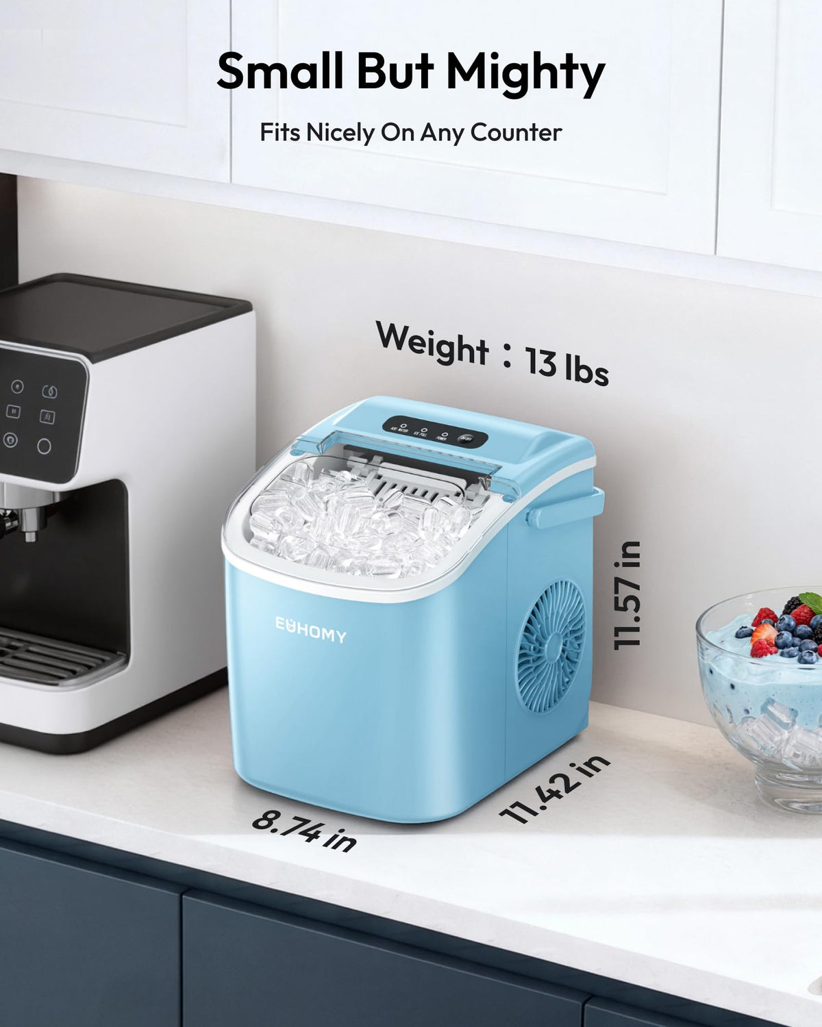 Euhomy Countertop Ice Maker Machine with Handle