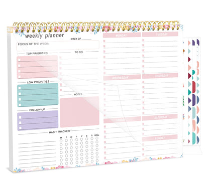 Thboxes Weekly Desk Planner, 8.5x11 In To Do List Notepad, 52 Sheets