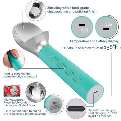 Heated Ice Cream Scoop Rechargeable