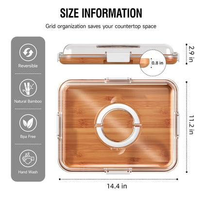 Renmxj Portable Charcuterie Boards with Lid, Cheese, Veggie & Snack Tray