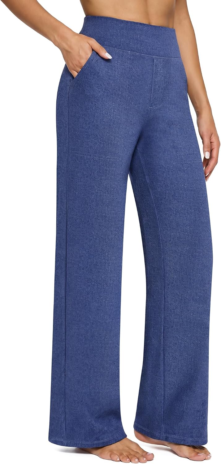 G4Free Yoga Pants for Women Wide Leg Pants with Pockets High Waisted