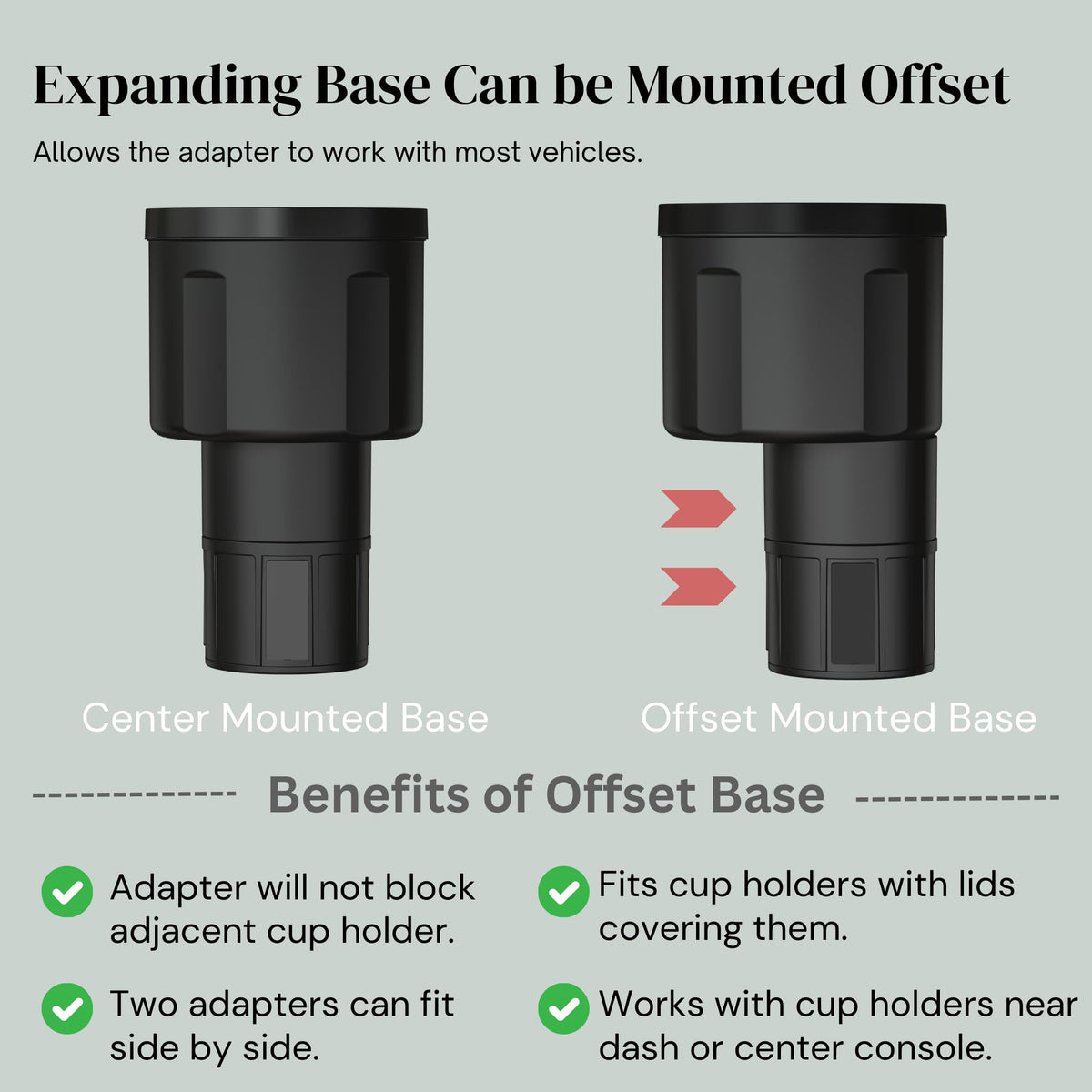 Swigzy Car Cup Holder Expander Adapter for Large Water Bottles