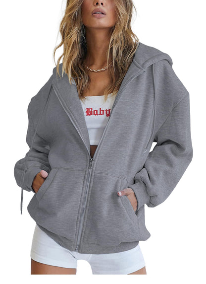 PRETTYGARDEN Women's Fall Zip Up Hoodies Sweatshirts