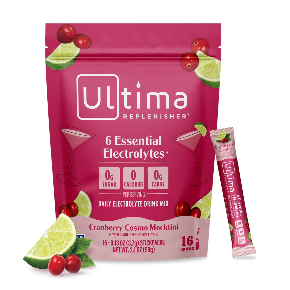 Ultima Replenisher Electrolyte Hydration Powder, Grape, 20 Count Stickpacks Pouch - Sugar Free, 0 Calories, 0 Carbs - Gluten-Free, Keto, Non-Gmo with Magnesium, Potassium