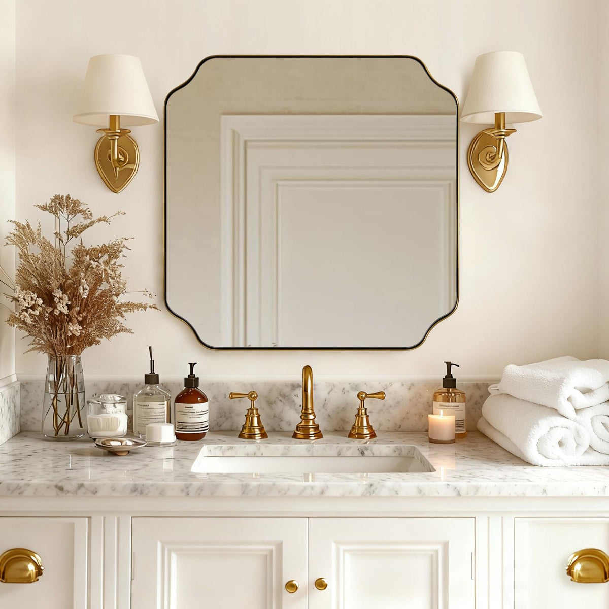 Andy Star Unique Rectangle Wall Mirror, 24"X32"