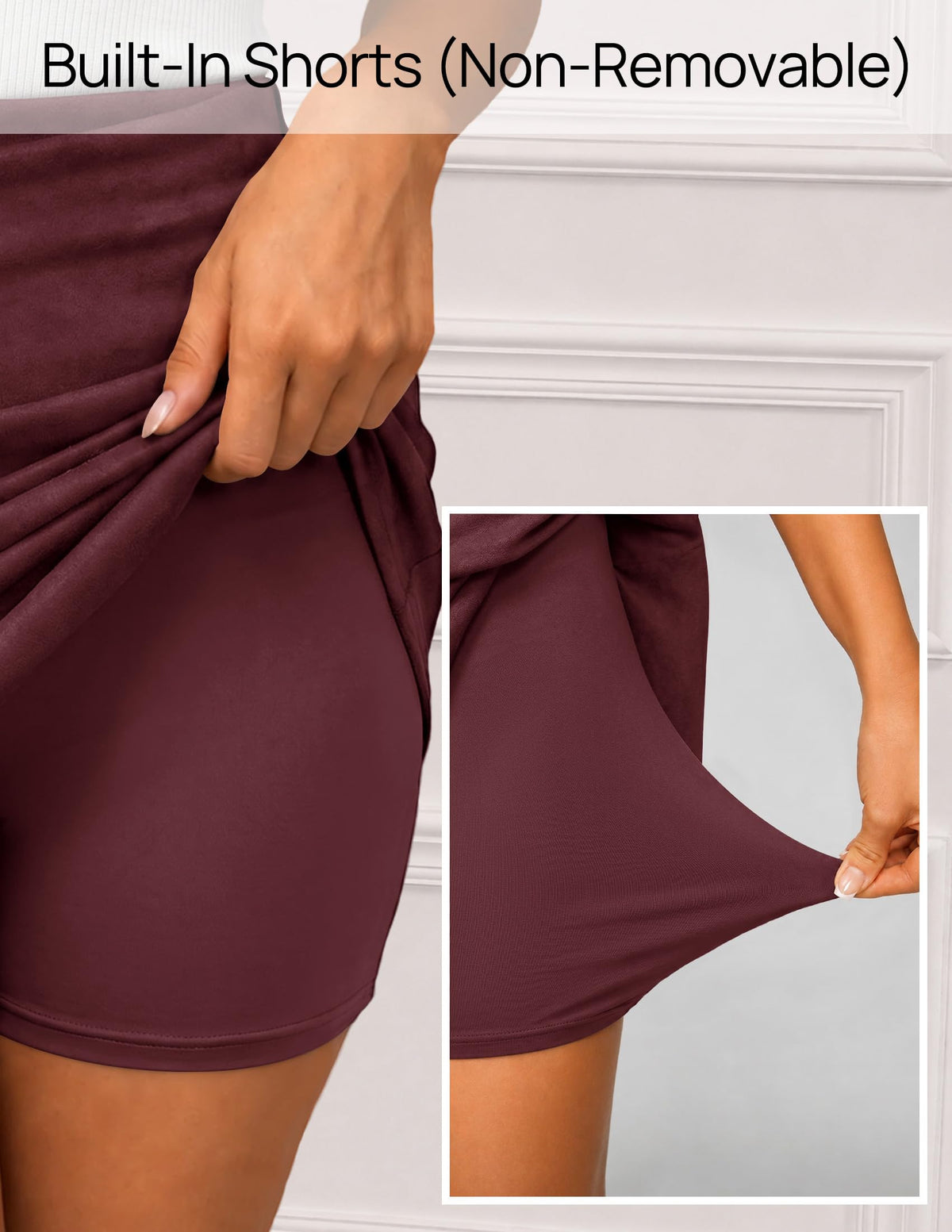 ZESICA Womens Faux Suede Wrap Mini Skirt Fall High Waist Bodycon Skort