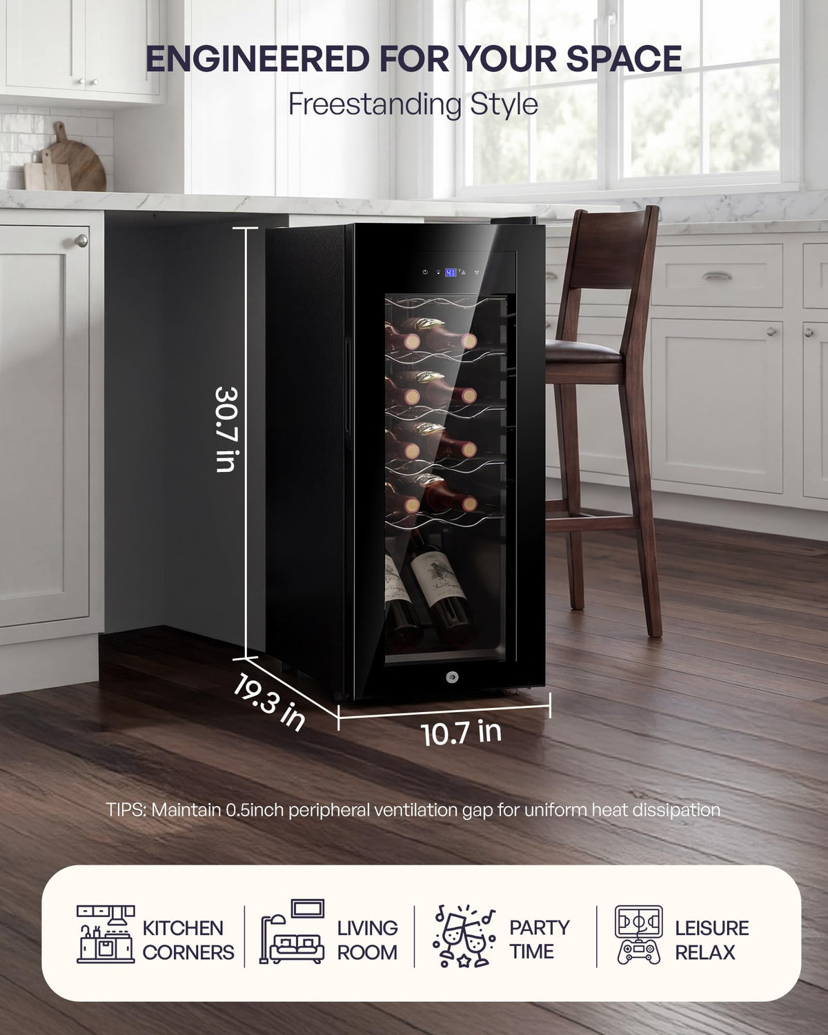 Icyglee 25 Bottle Compressor Wine Cooler Refrigerator