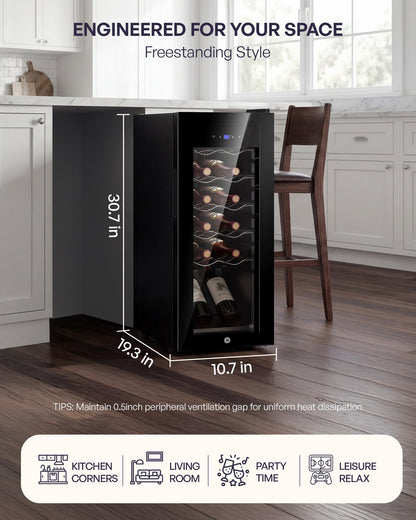 Icyglee 25 Bottle Compressor Wine Cooler Refrigerator