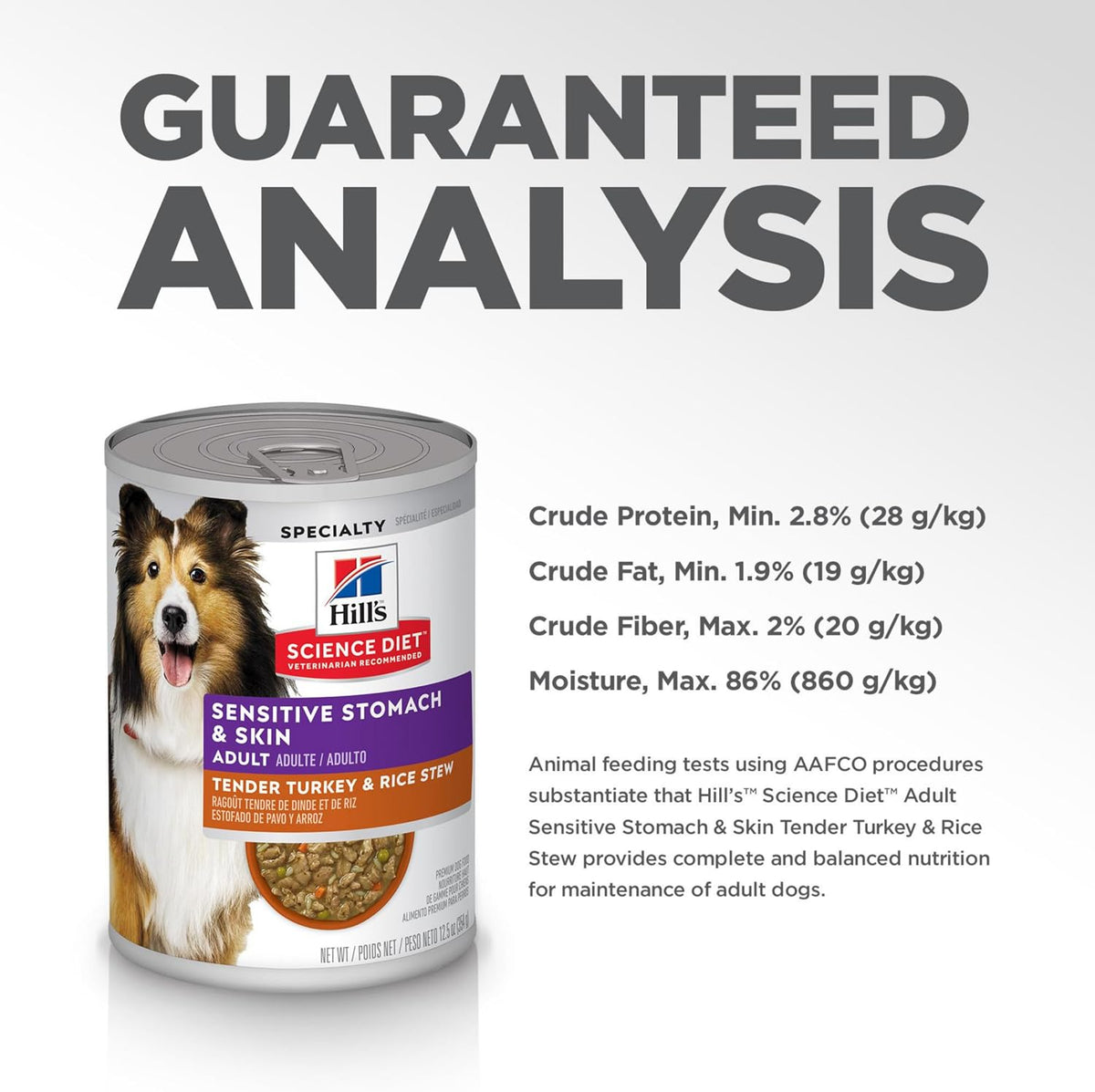 Hill's Science Diet Adult Sensitive Stomach & Skin Wet Dog Food, Turkey & Rice, 12.5 Oz. Cans, 12-Pack