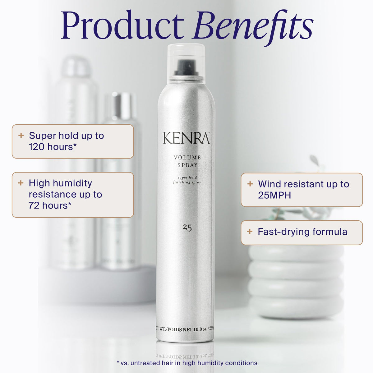Kenra Professional Volume Spray 25 | Super Hold Finishing & Styling Hairspray | Flake-Free & Fast-Drying | Wind & Humidity Resistance | All Hair Types