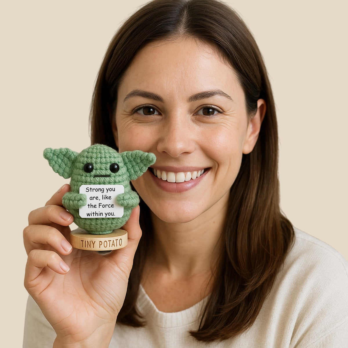 Emotional Support Gifts for Women - Positive Crochet Cupcake W/ 30 Uplifting Affirmation Cards